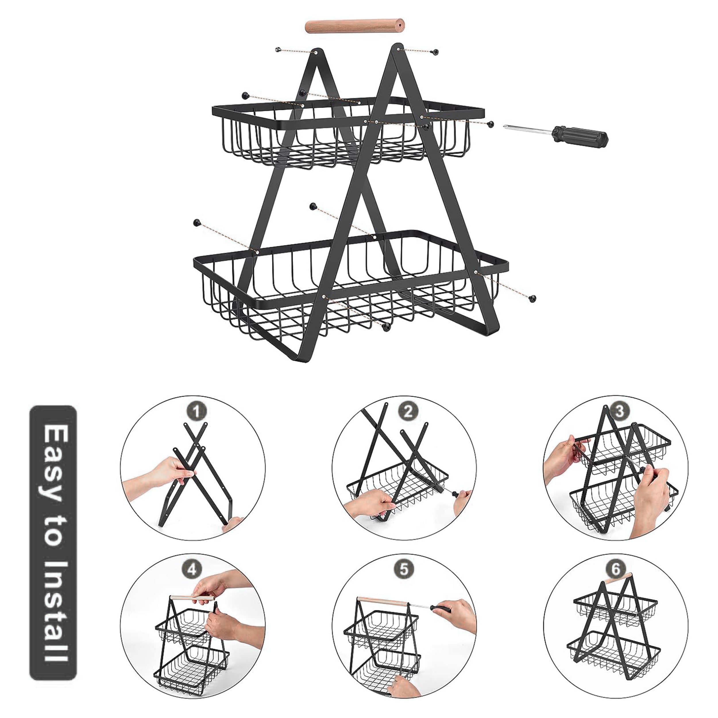 2-Tier Carry and Serve Fruit Basket by Matrix