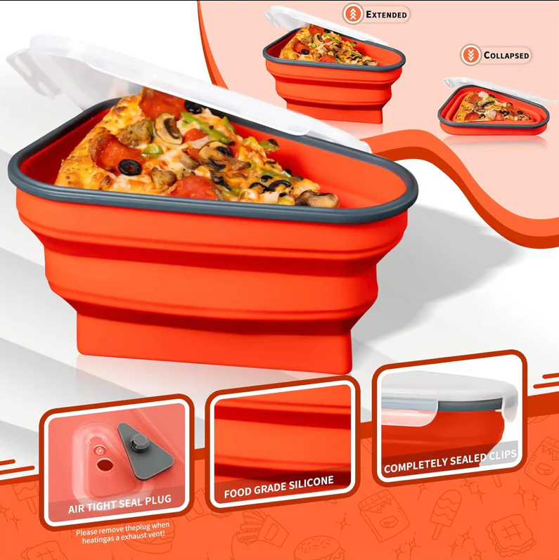 PizzaMate Reusable Storage Container with 5 Serving Trays