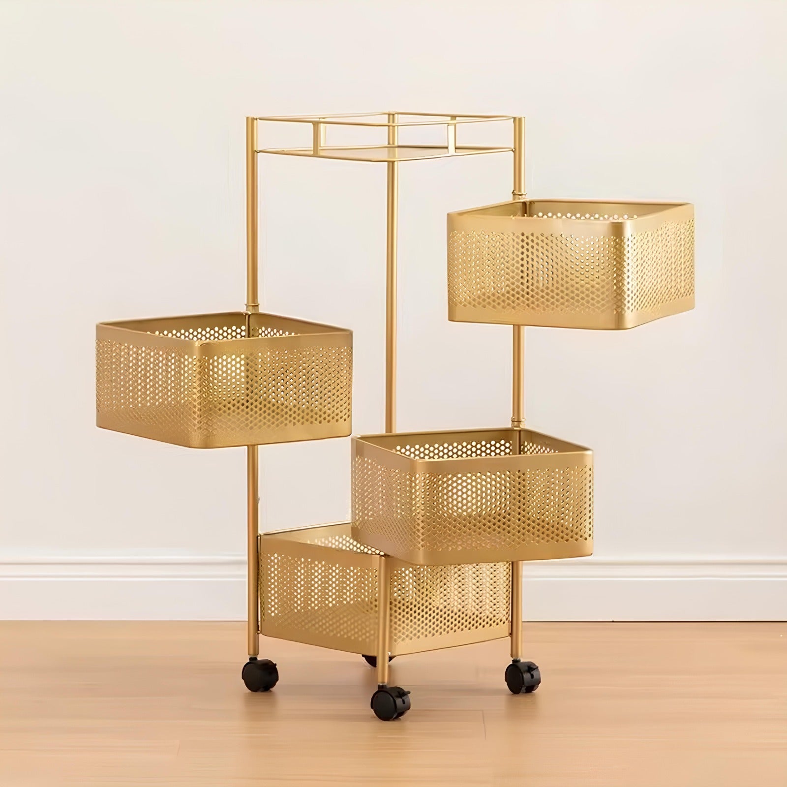 The Golden Edition Premium Round Metal Trolley by Matrix
