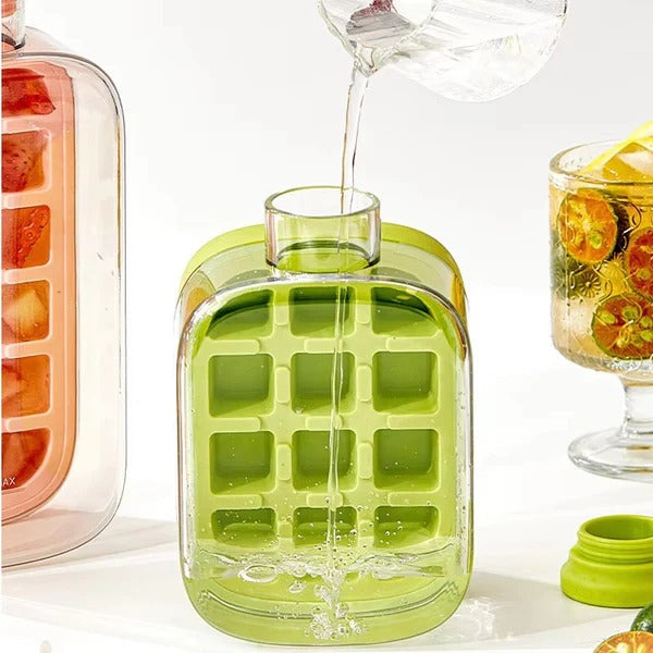 2-in-1 Ice Maker Water Bottle with Straw and Lid