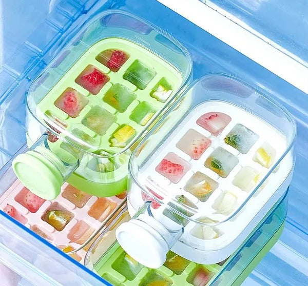 2-in-1 Ice Maker Water Bottle with Straw and Lid