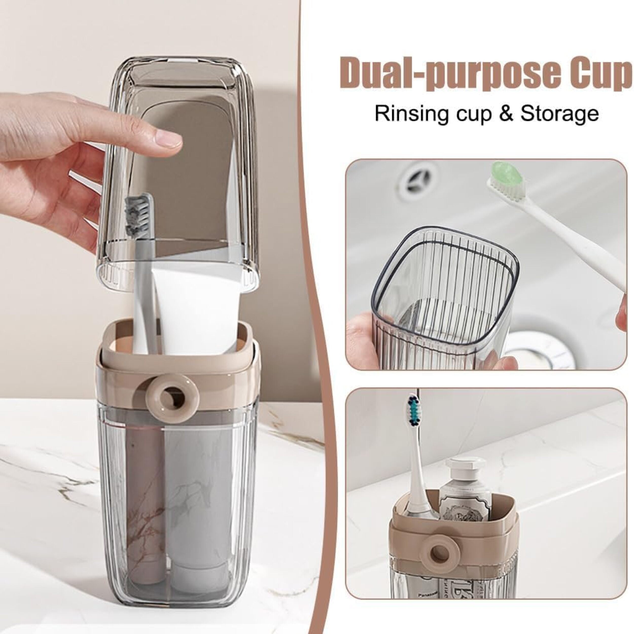 Stylish Transparent Portable Toothbrush Travel Kit