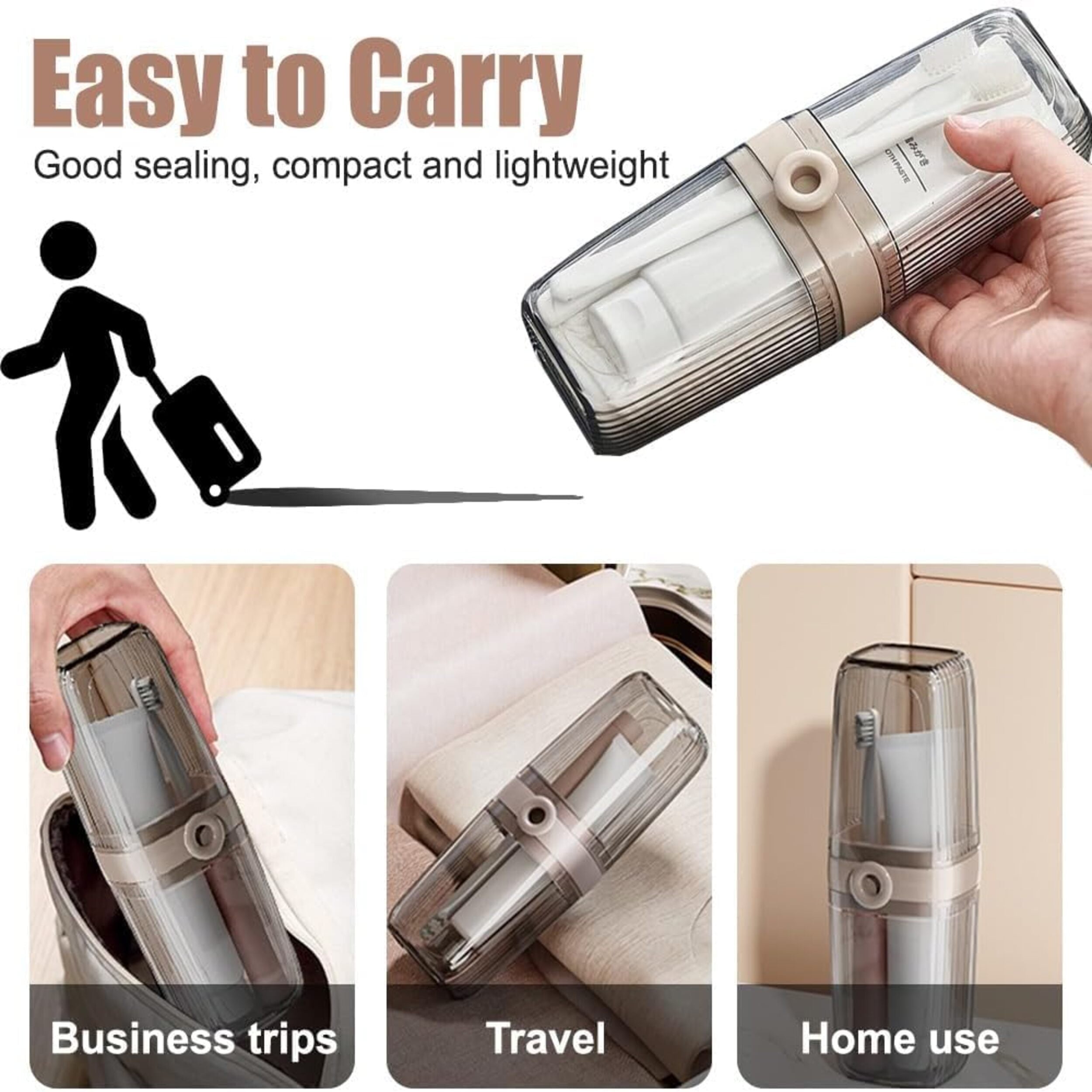 Stylish Transparent Portable Toothbrush Travel Kit