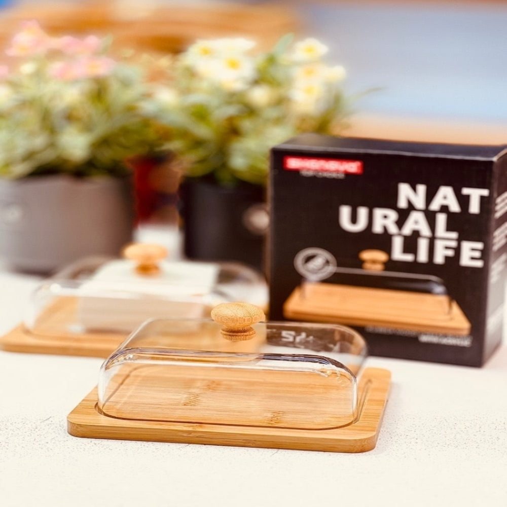 MultiServe Wooden Keeper with Clear Lid